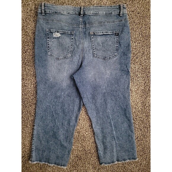 Maurices Womens Plus Size 20W Raw Hem Stretch Jeans Distressed - Picture 6 of 9